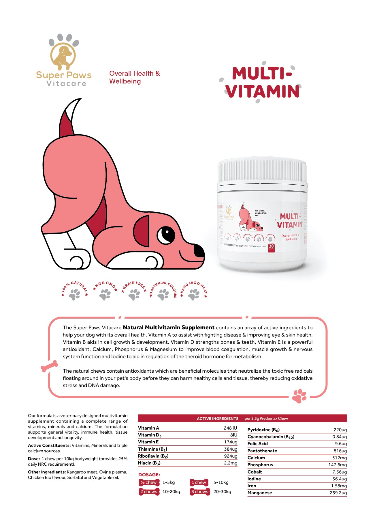 Multivitamin Chews for Dogs by Super Paws Vitacare - Super Paws Vitacare