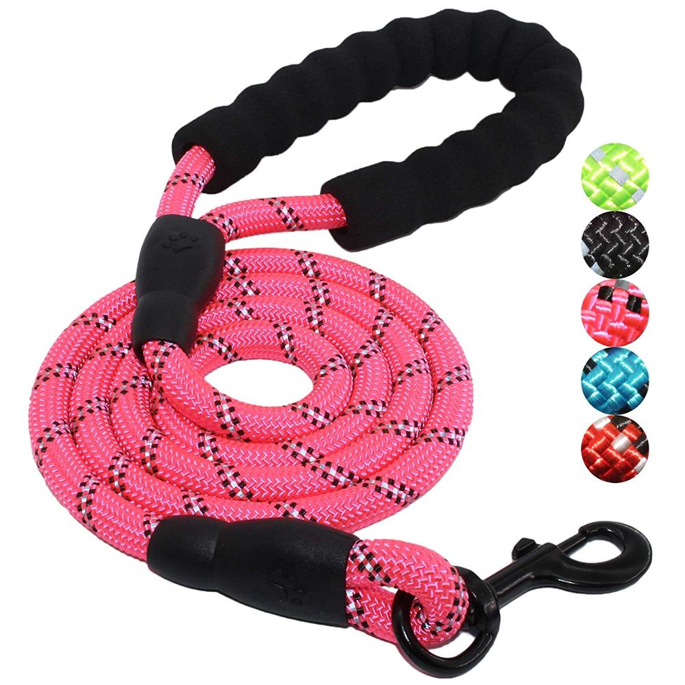 Super Paws Dog Lead - Durable Strong Chew Resistant Slip Lead Nylon Rope  Padded Handle Mountain Climbing Harness Pet Puppy Training Slipknot Leash  for Walking [1.2cm Thick 183cm Long]