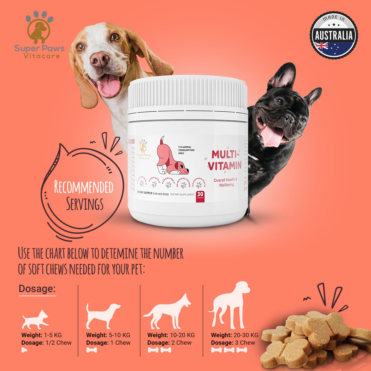 Multivitamin Chews for Dogs by Super Paws Vitacare - Super Paws Vitacare