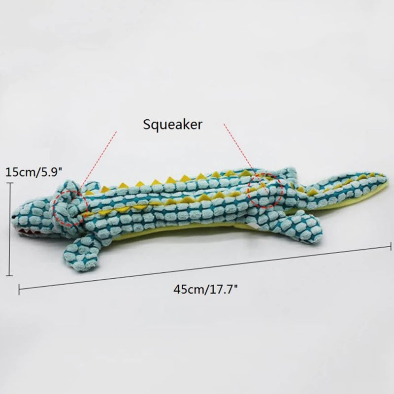 Dog Squeaky Plush Toys , Crinkle Plush Crocodile Dog Toys No Stuffing, Dog Chew Toy For Puppy Medium And Large Dogs Squeak Toys